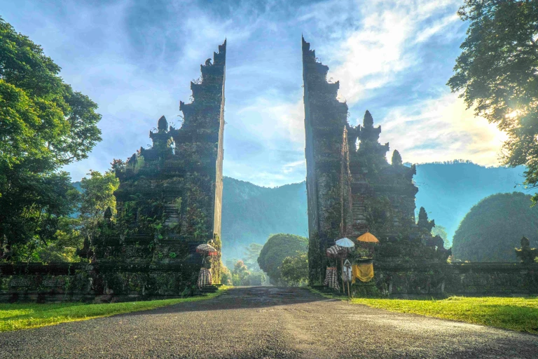 Handara Gate Uner Blue Sky in Bali, Indonesia