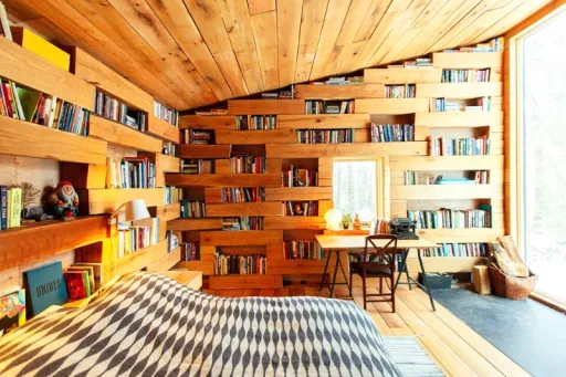 Image for article 15 Cosy Airbnbs With Libraries That Are Every Book Lover’s Dream