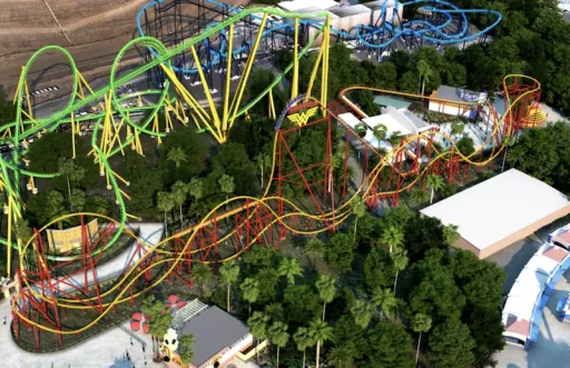 Image for article Six Flags Magic Mountain to Unveil a Record-Breaking Wonder Woman Roller Coaster