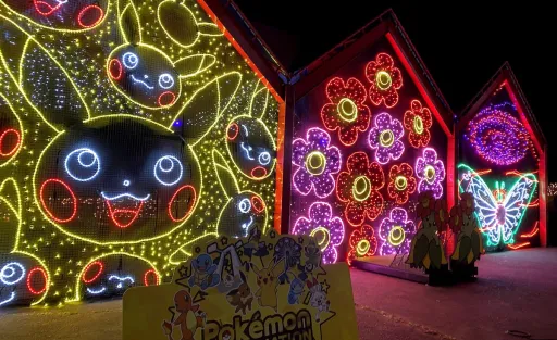 Image for article This Park Near Tokyo is Lit Up with Pokémon-Themed Christmas Lights