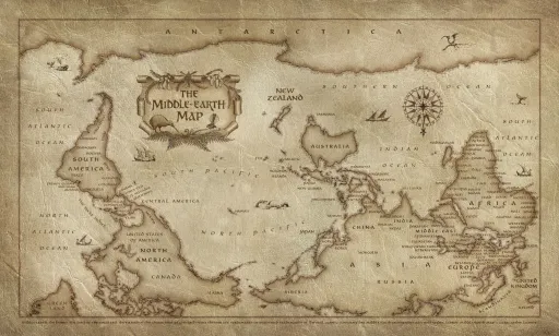 Image for article New Zealand recreates new world map… with itself as Middle Earth