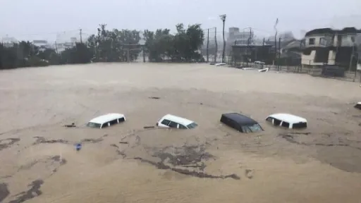 Image for article Floods and Flight Cancellations as Typhoon Talim Hits Japan