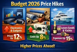 image for article Budget 2026-27 Cost Hikes: Cigarettes Up Rs 55, STT Doubles on F&O Trading | India Finance