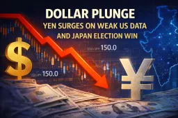 image for article Dollar Plunge: Yen Surges on Weak US Data and Japan Election Win