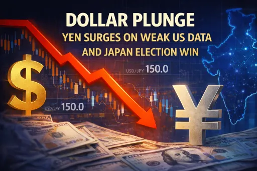image for article Dollar Plunge: Yen Surges on Weak US Data and Japan Election Win