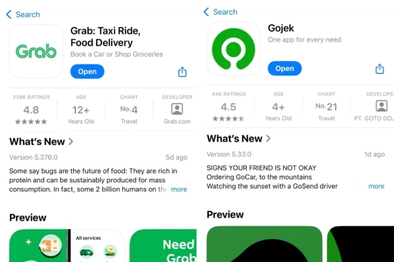 grab, gojek