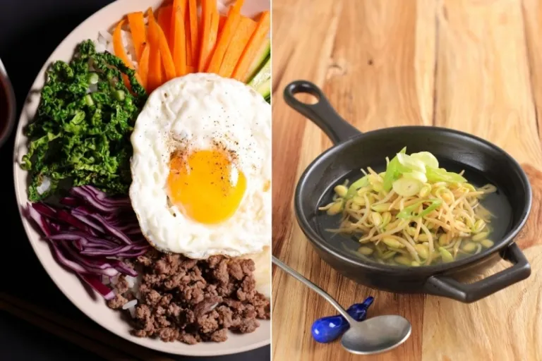 bibimbap and kongnamul gukbap