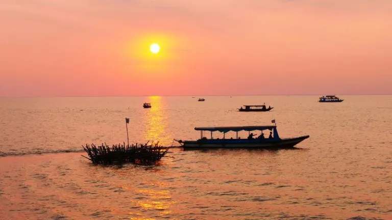 Tonle Sap Lake at sunset