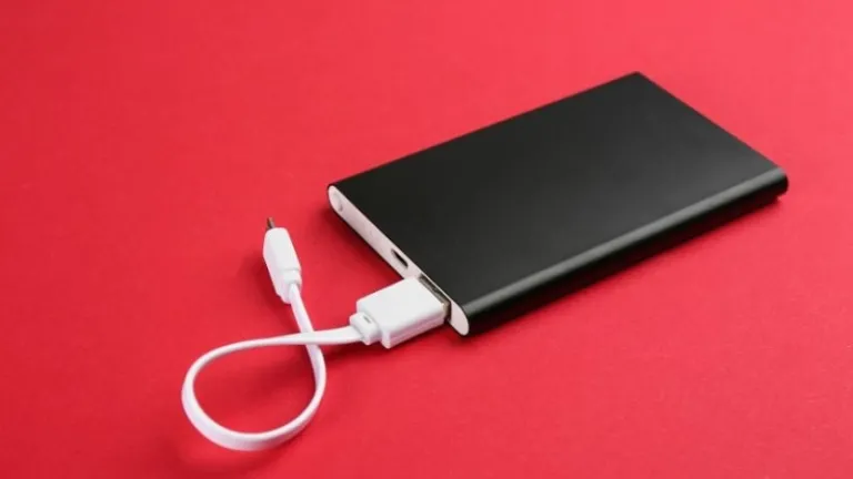powerbank against red background