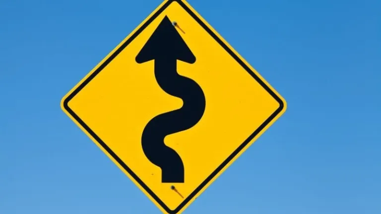 winding road sign