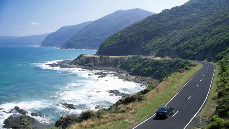 driving along the Great Ocean Road