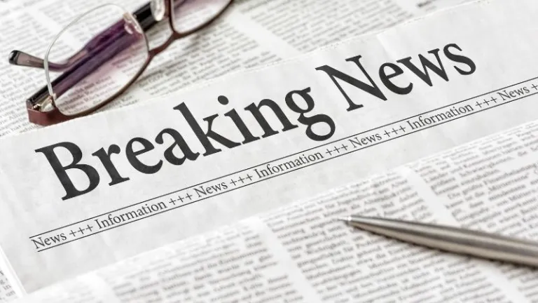 breaking news on newspaper