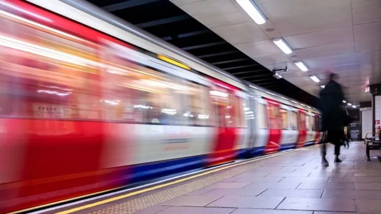 the tube rushing by the platform
