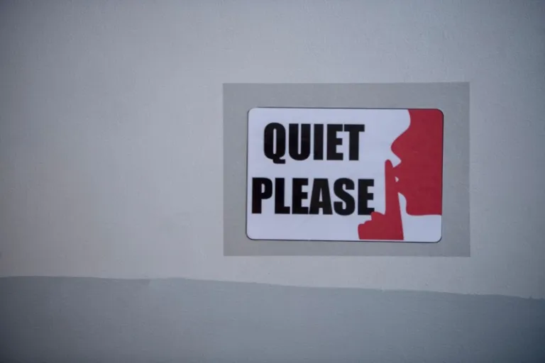 quiet please sign
