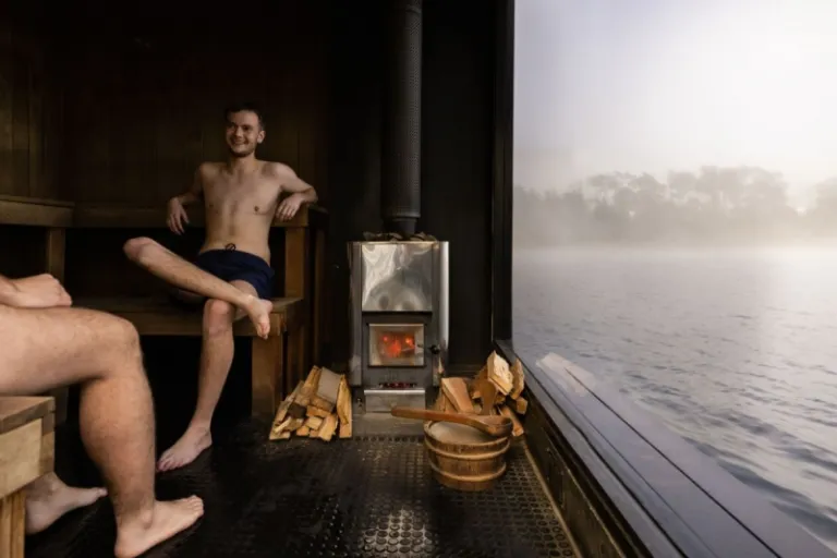 floating sauna lake australia