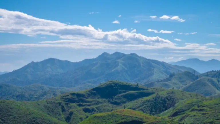 Scenery of mountains from Khao Chang Phueak in Thailand