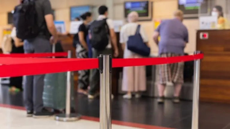 check in counter in an airport