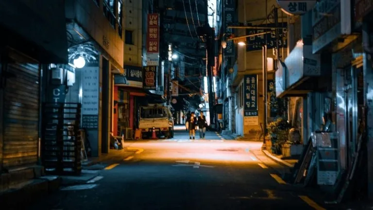 street in seoul at night