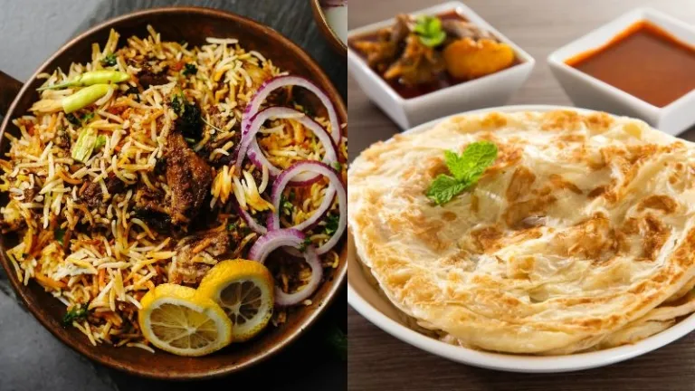 nasi briyani and roti canai