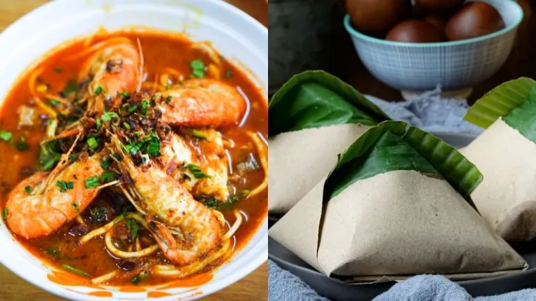 mee bandung and nasi lemak bungkus