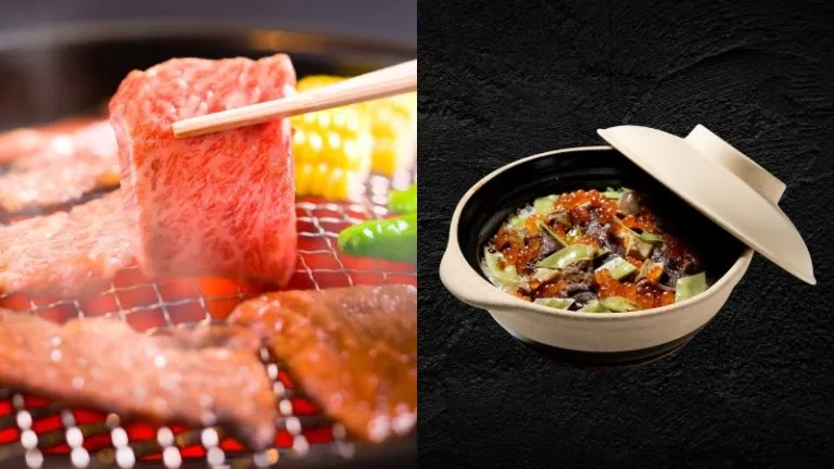 A5 wagyu beef on a grill