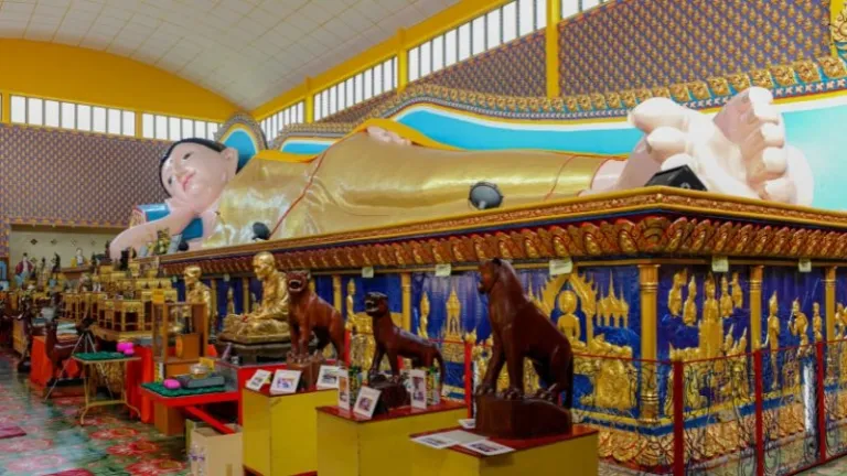 large reclining Buddha in a Buddhist temple