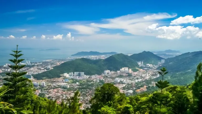 city view from the top of Penang hill