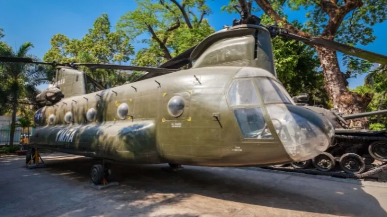old war plane at war museum in vietnam