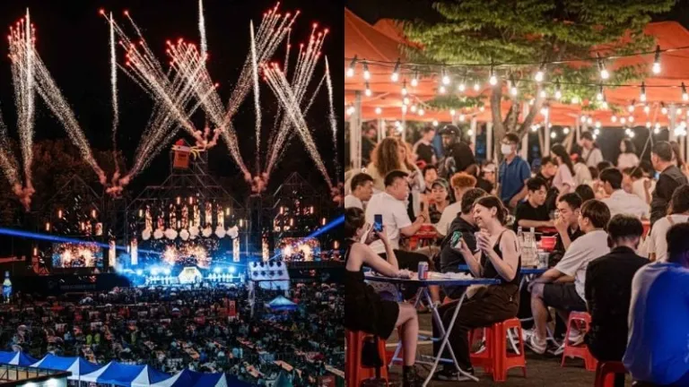 night festival and food tents in korea