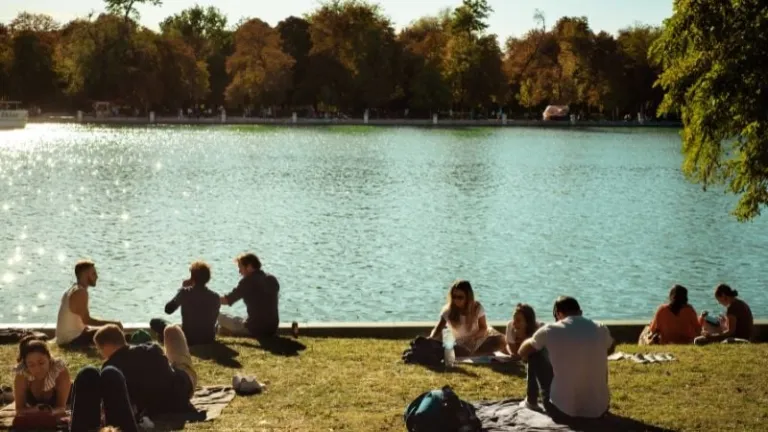 picnic by the river in Europe