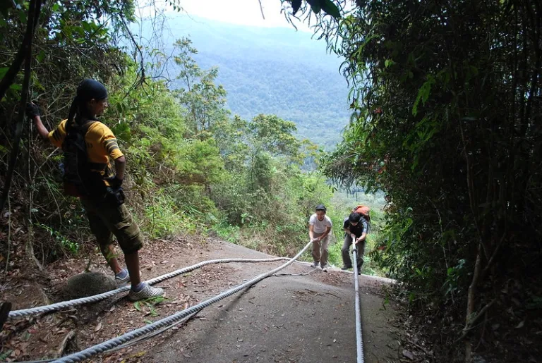 climbing up mountain