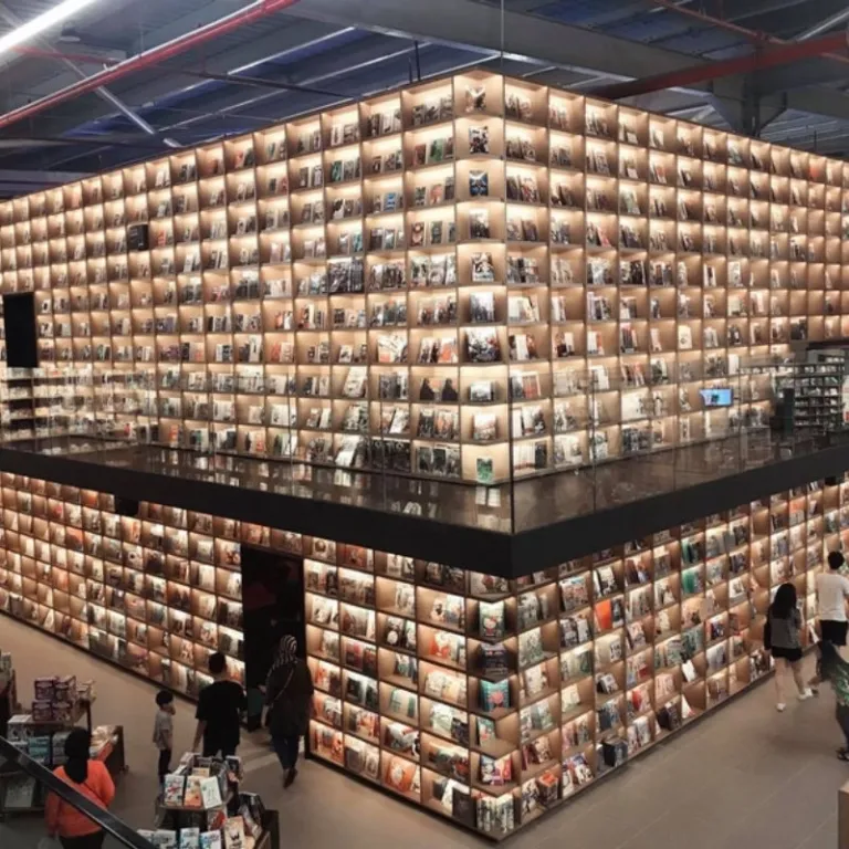 lighted up bookshelves