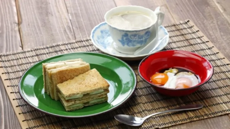 toast, coffee and soft boiled eggs