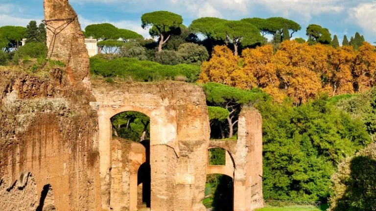 green trees next to Roman baths