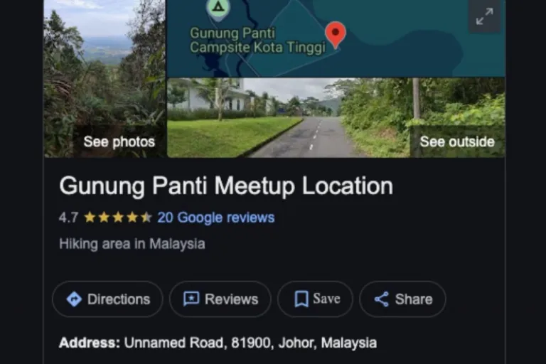 Gunung Panti Meetup Location