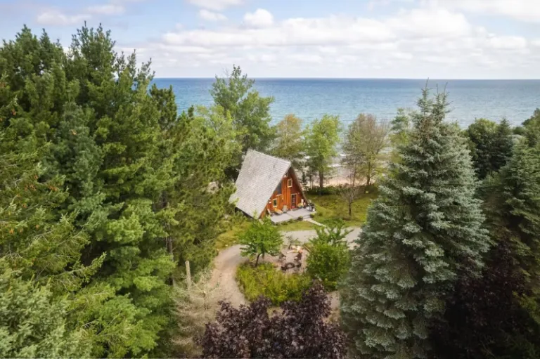 unique a frame and waterfront Airbnb stays in Marquette