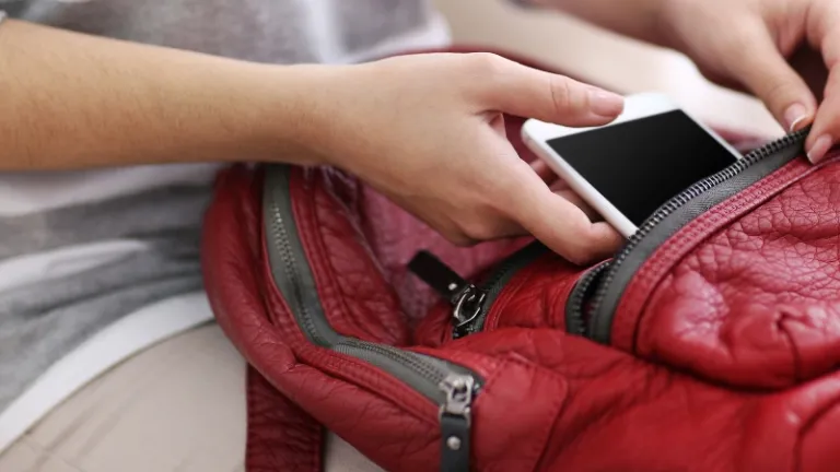 keeping phone in bag