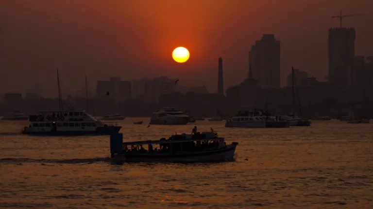 a ferry in the waters off mumbai