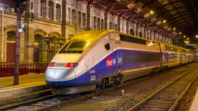 high speed train in strasbourg, france