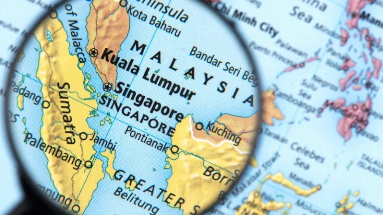 map of malaysia and singapore magnified