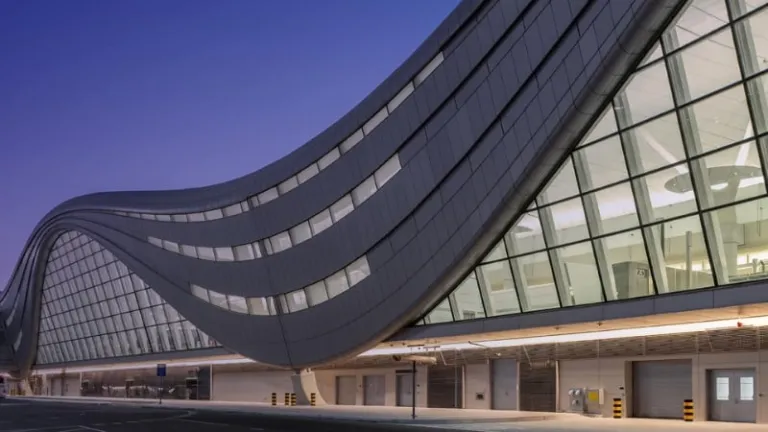 exterior of the zayed international airport terminal