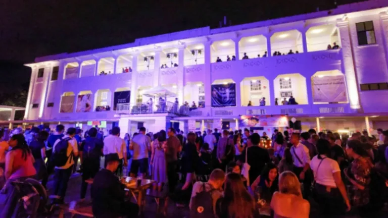 gillman barracks at night with people