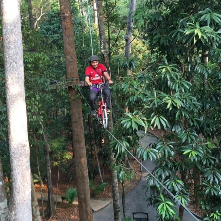 skybiking at skytrex melaka, malaysia