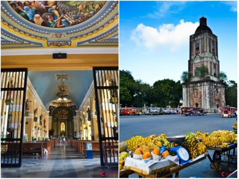 interior of jaro cathedral, and its bell tower