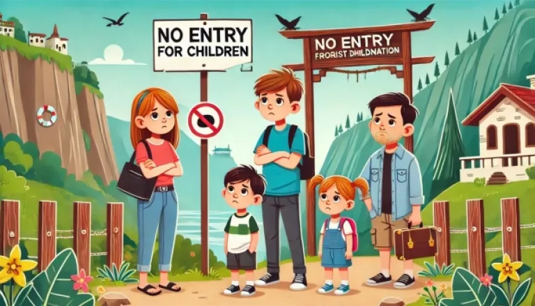 Travelling with kids means no entry at certain places 