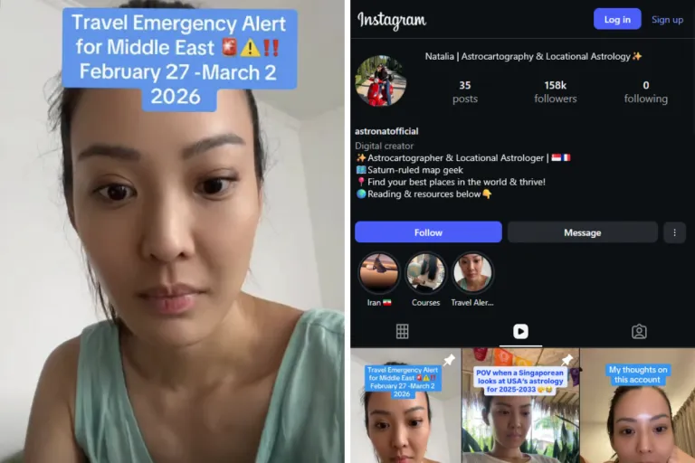 Singaporean travel astrologer predicts middle east conflict