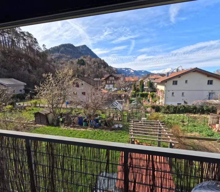 Airbnb in Interlaken Switzerland with mountain views
