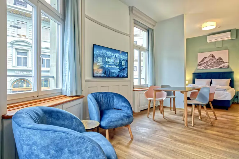 Airbnb in Interlaken Switzerland with mountain views