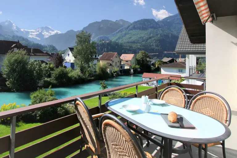 Airbnb in Interlaken Switzerland with mountain views