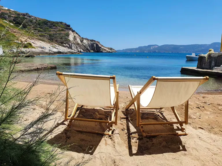 beachfront Airbnb in Milos